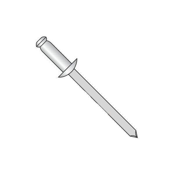 Newport Fasteners Blind Rivet, Dome Head, 3/16 in Dia., 1.200 in L, Aluminum Body, 2000 PK 544169 - main